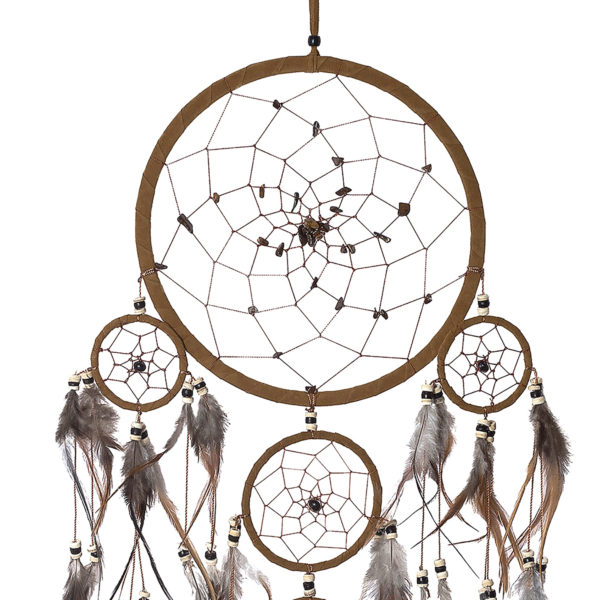 Brown Dream Catcher With Tiger Eye Stone