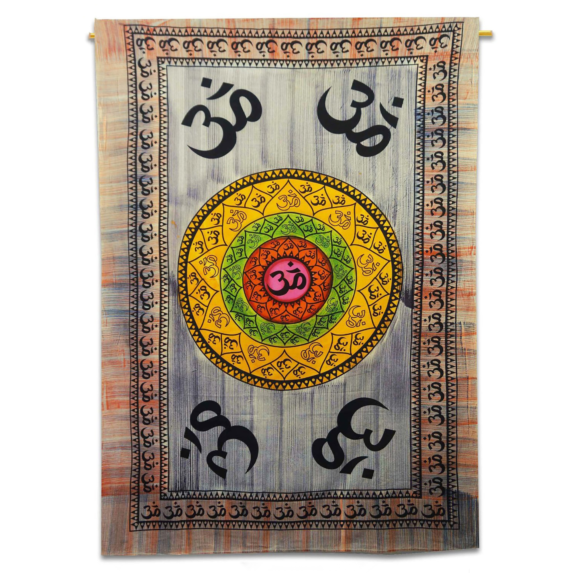 Om Mandala Cotton Wall Hanging Tapestry