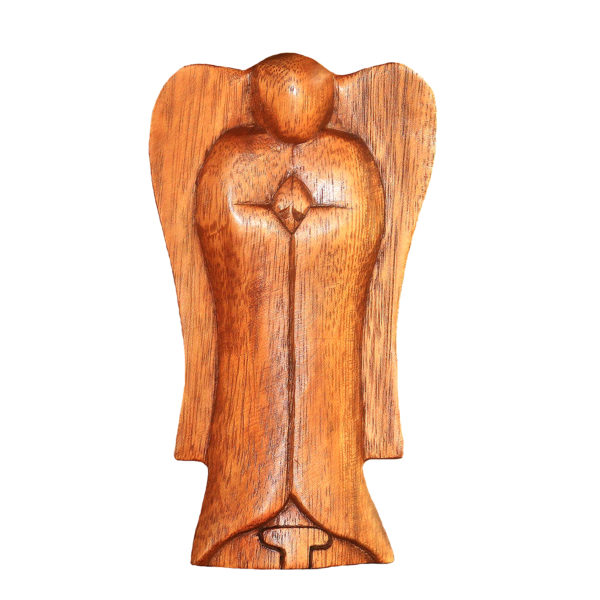 Praying Angel Wood Carved Puzzle Box