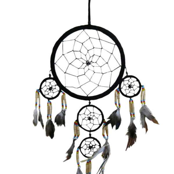 Mandala Dream Catcher With Black Feathers