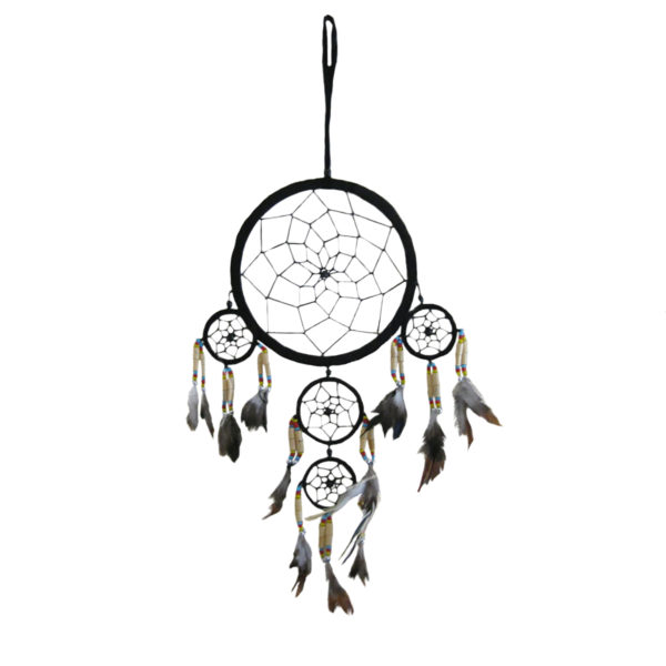 Mandala Dream Catcher With Black Feathers