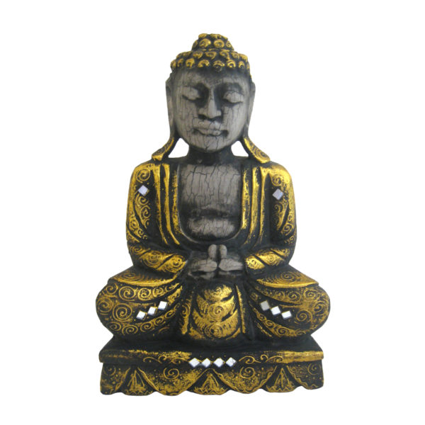 Praying Buddha Statue With Mosaic Glass