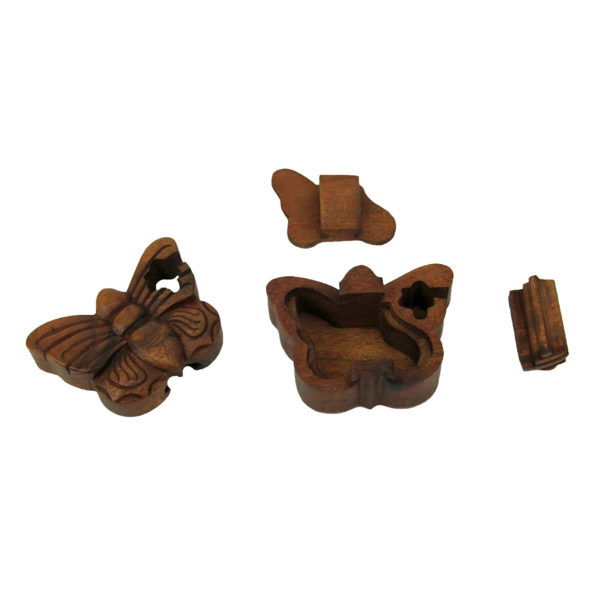 Flying Butterfly Puzzle Box , Wood Carved