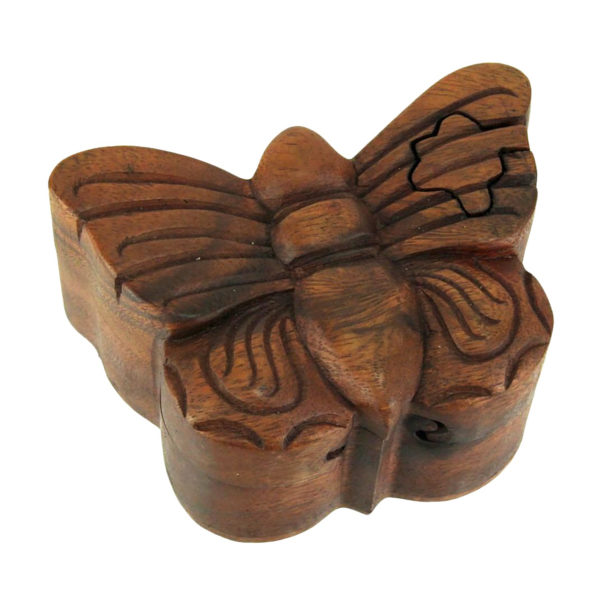 Flying Butterfly Puzzle Box , Wood Carved
