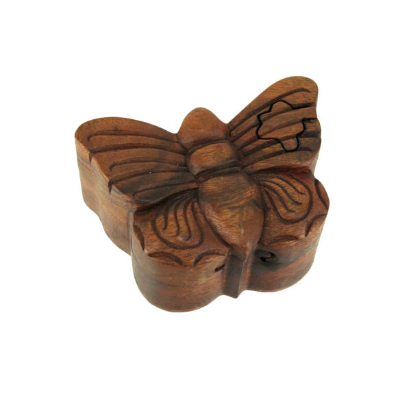 Flying Butterfly Puzzle Box , Wood Carved