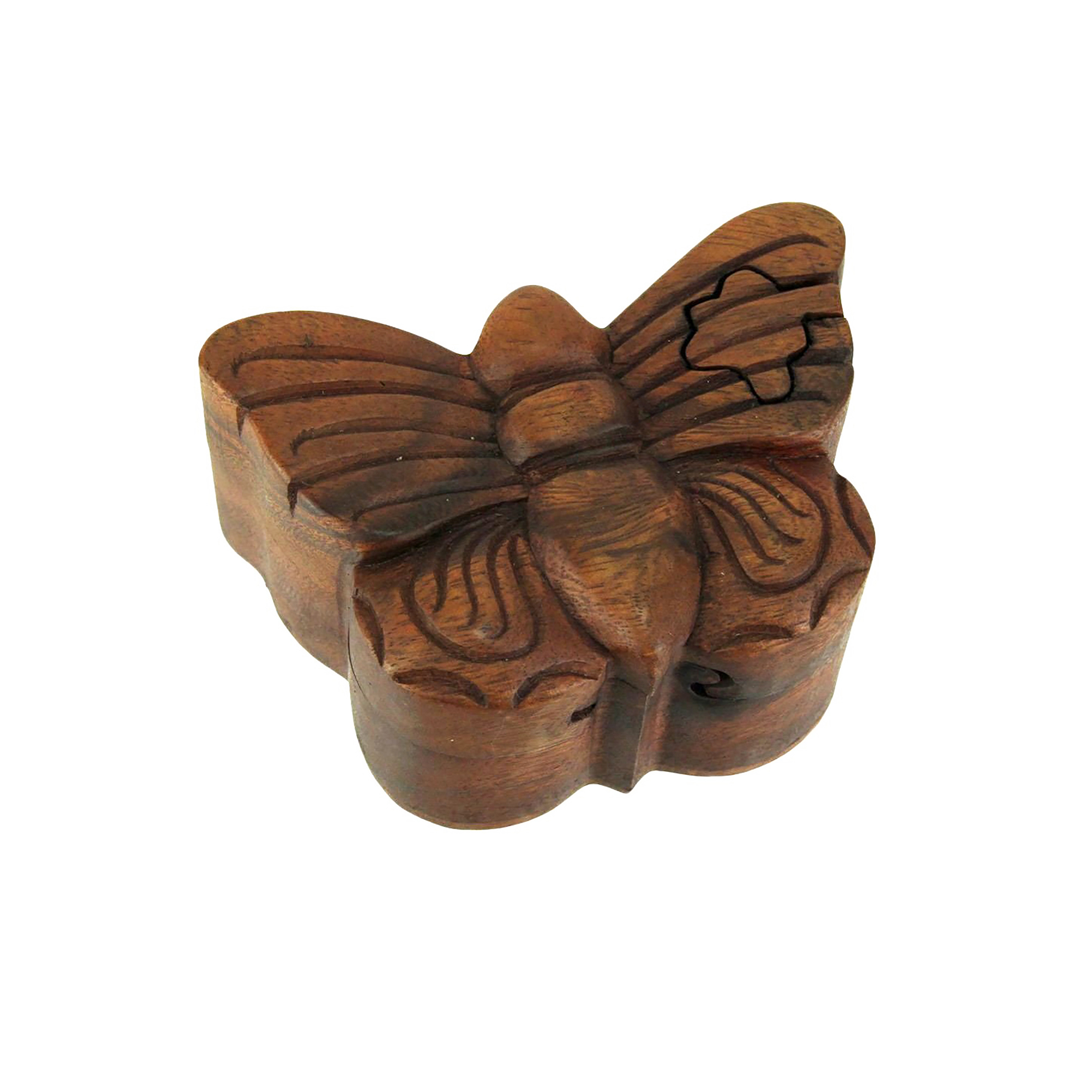 Flying Butterfly Puzzle Box , Wood Carved