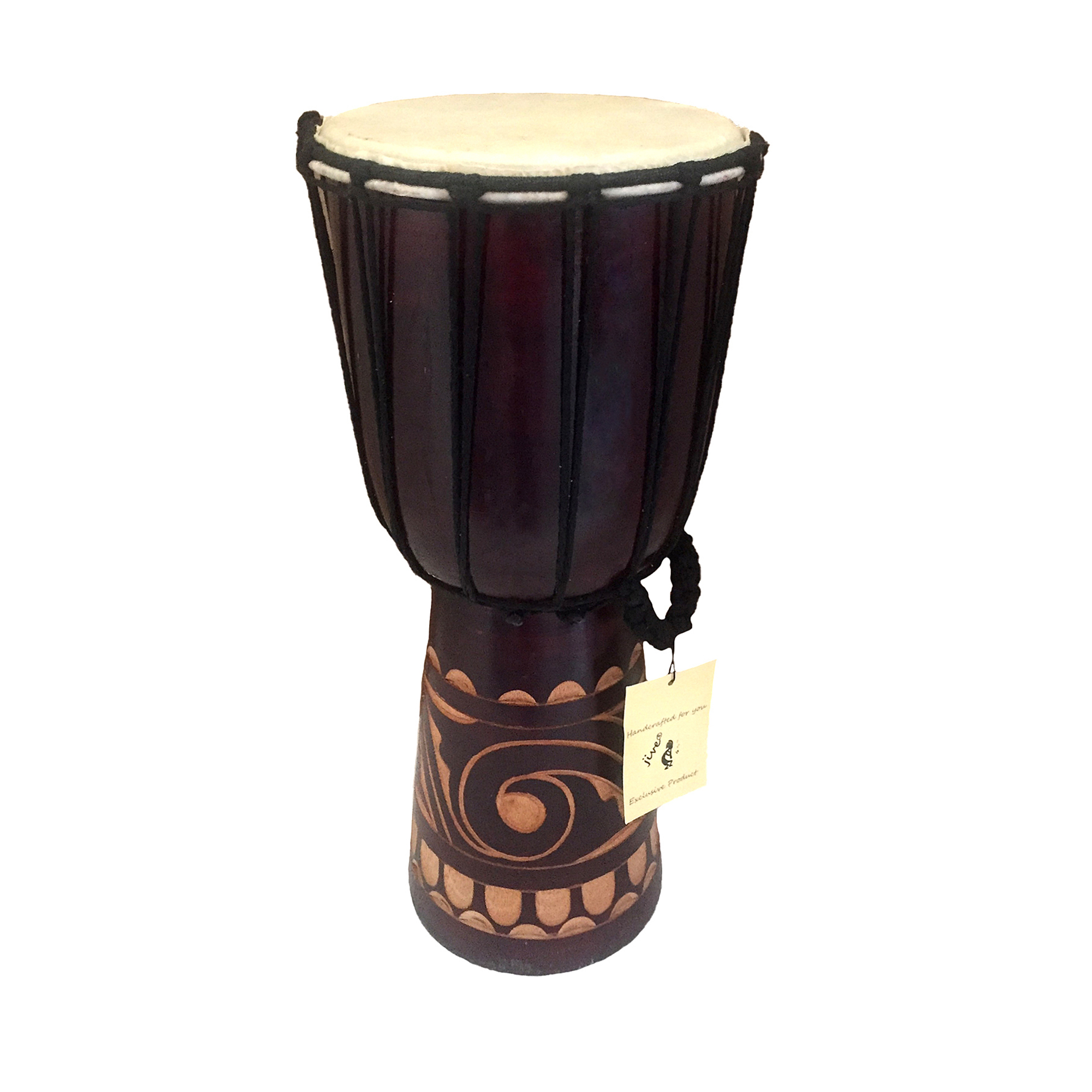 Mahogany Wood Djembe Drum, Hand Carved