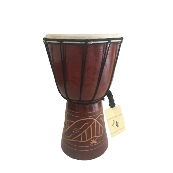 Wood Carved Djembe, Hand Crafted