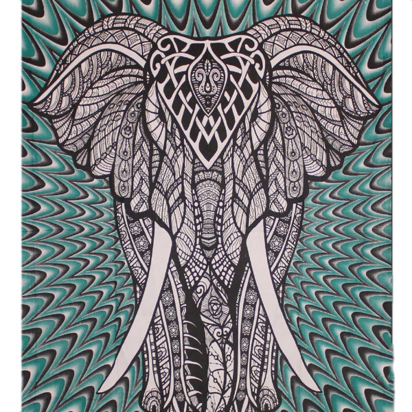 Regal Elephant Tapestry, Woven In Cotton