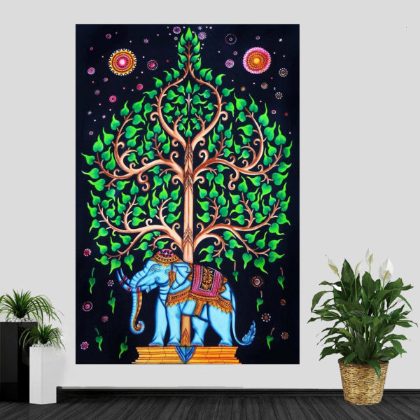 Elephant Tree Of Life Wall Hanging Tapestry