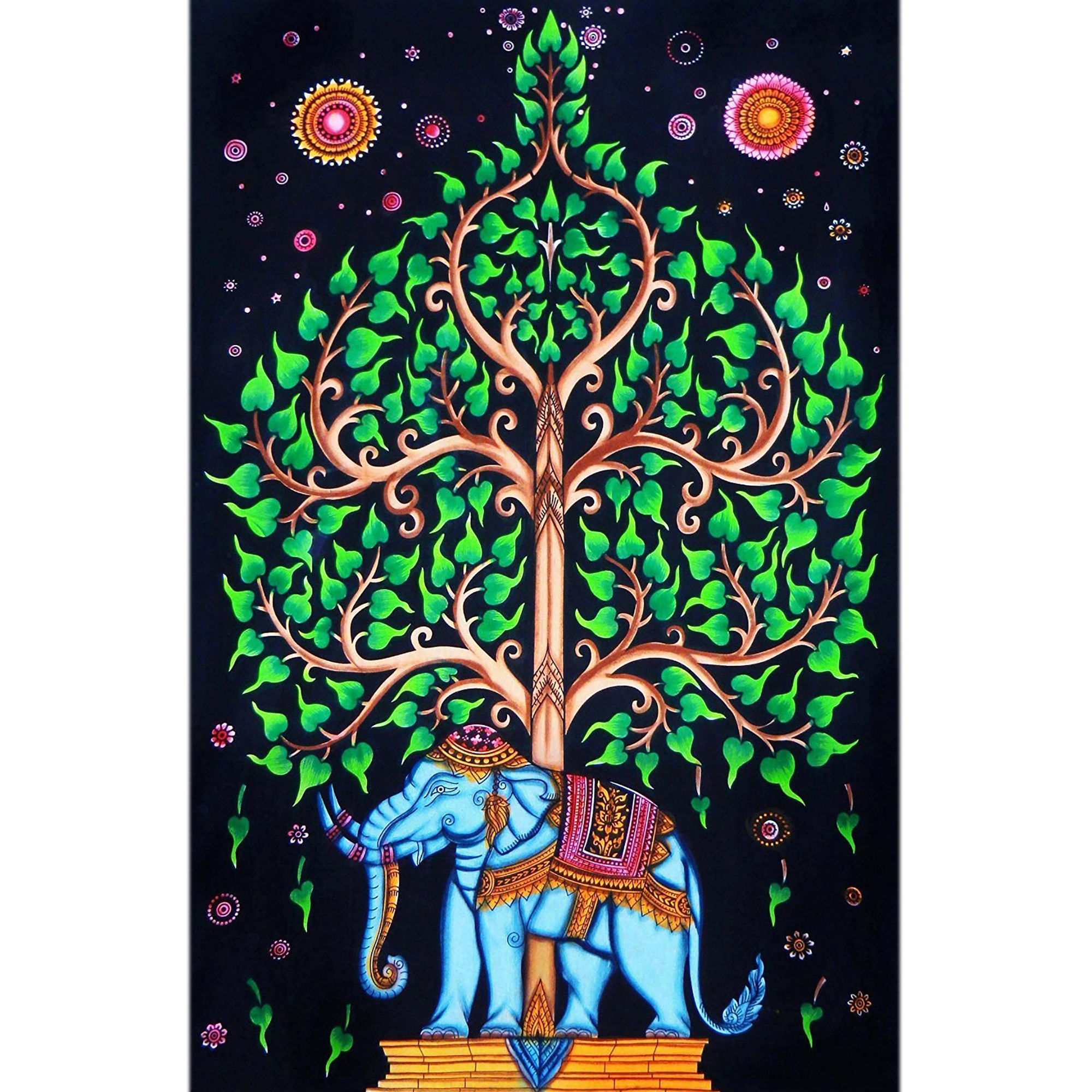 Elephant Tree Of Life Wall Hanging Tapestry
