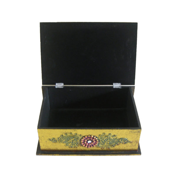 Floral Bounty Trinket Box With Mosaic Glass