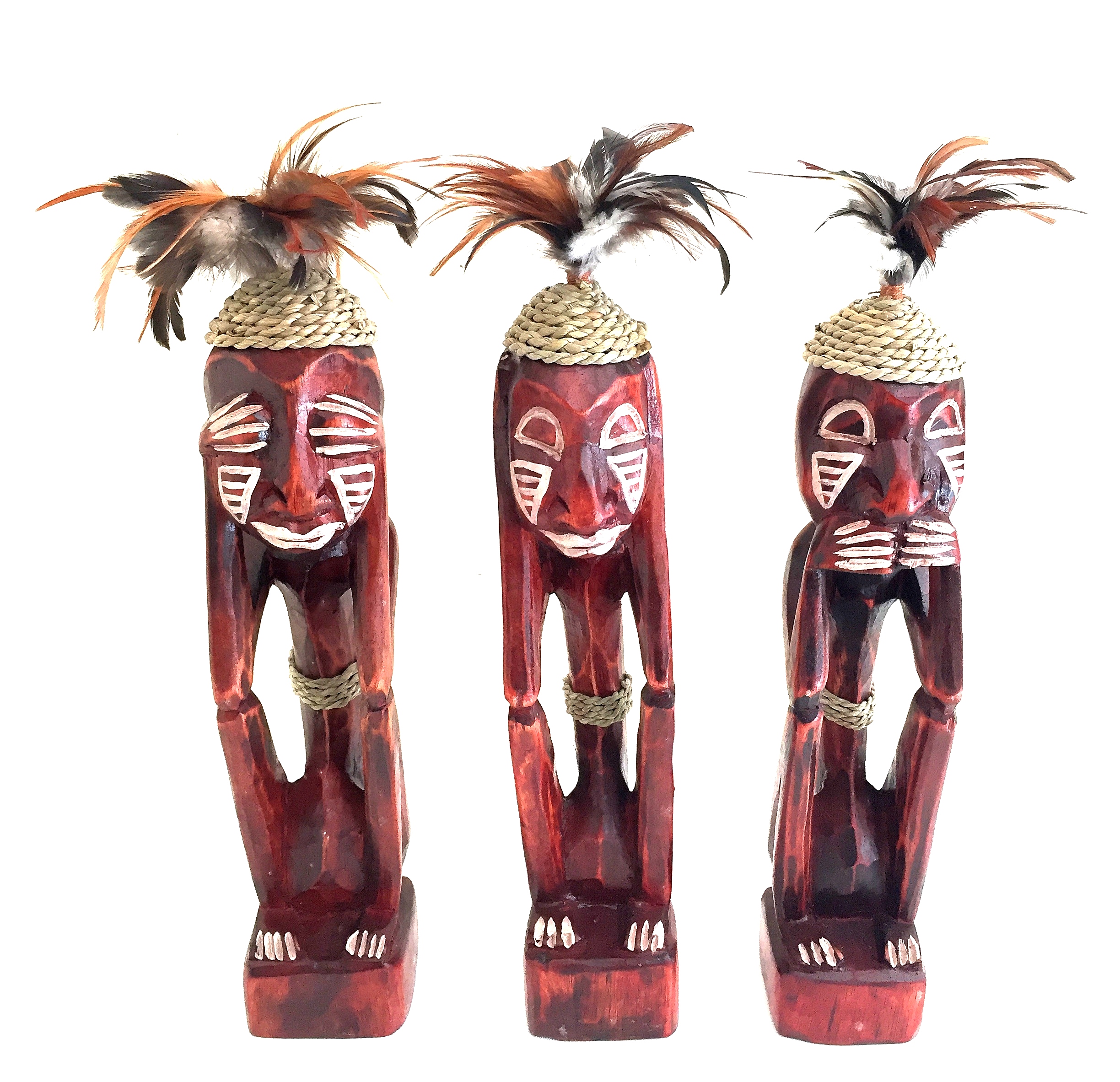 Three Wise Tiki Statues