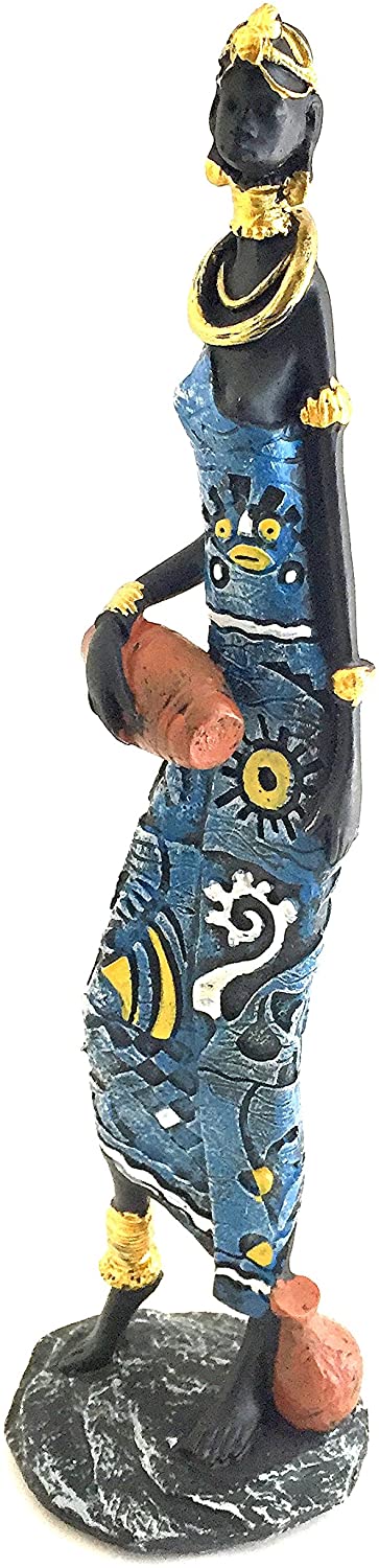 OMA African Tribal Lady Statue Figurine African Art Sculpture Home Decor - Large Size Brand