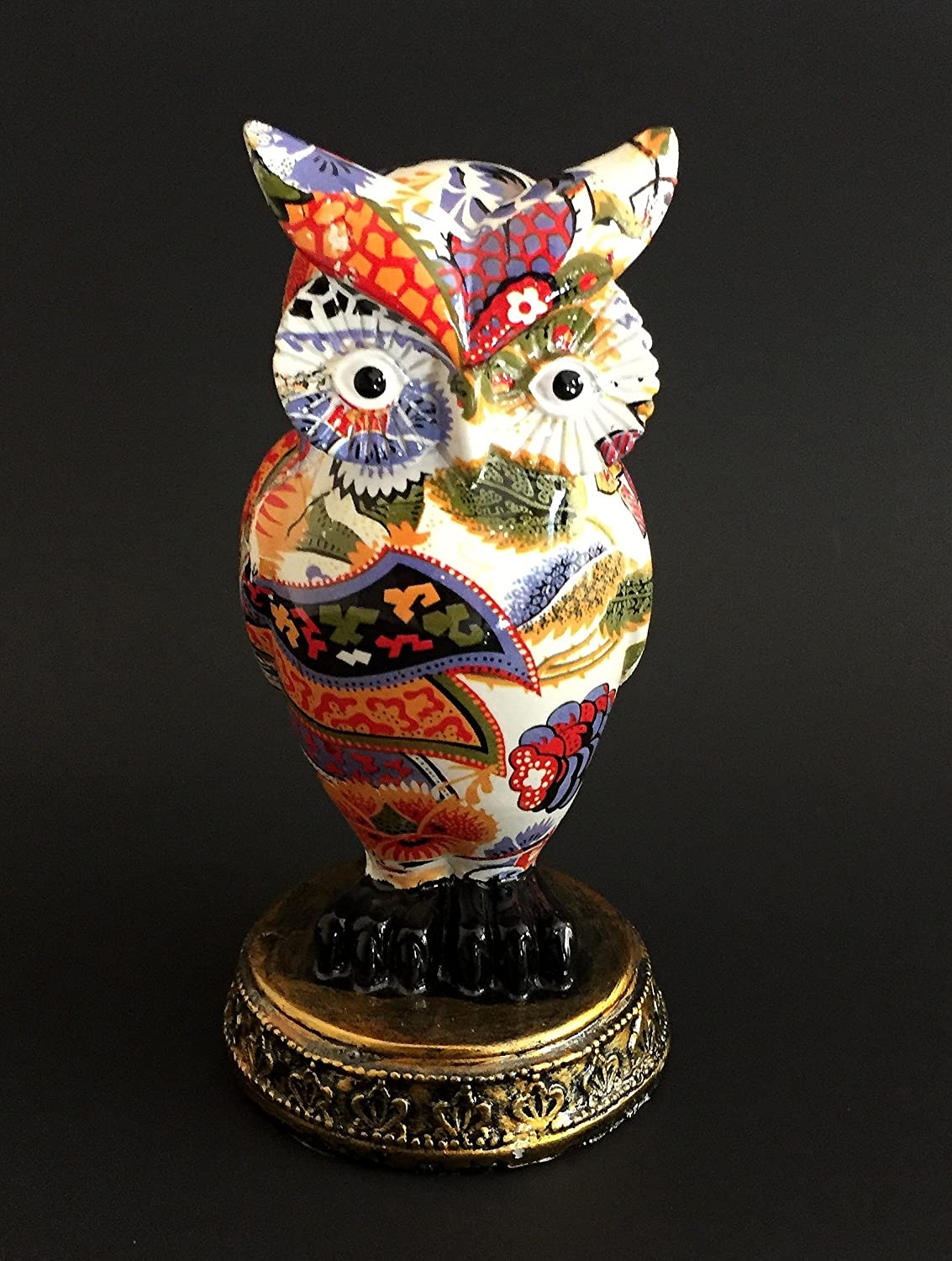 OMA Colorful Perched Owl Statue Figurine Good Luck Owl Home Decor Brand