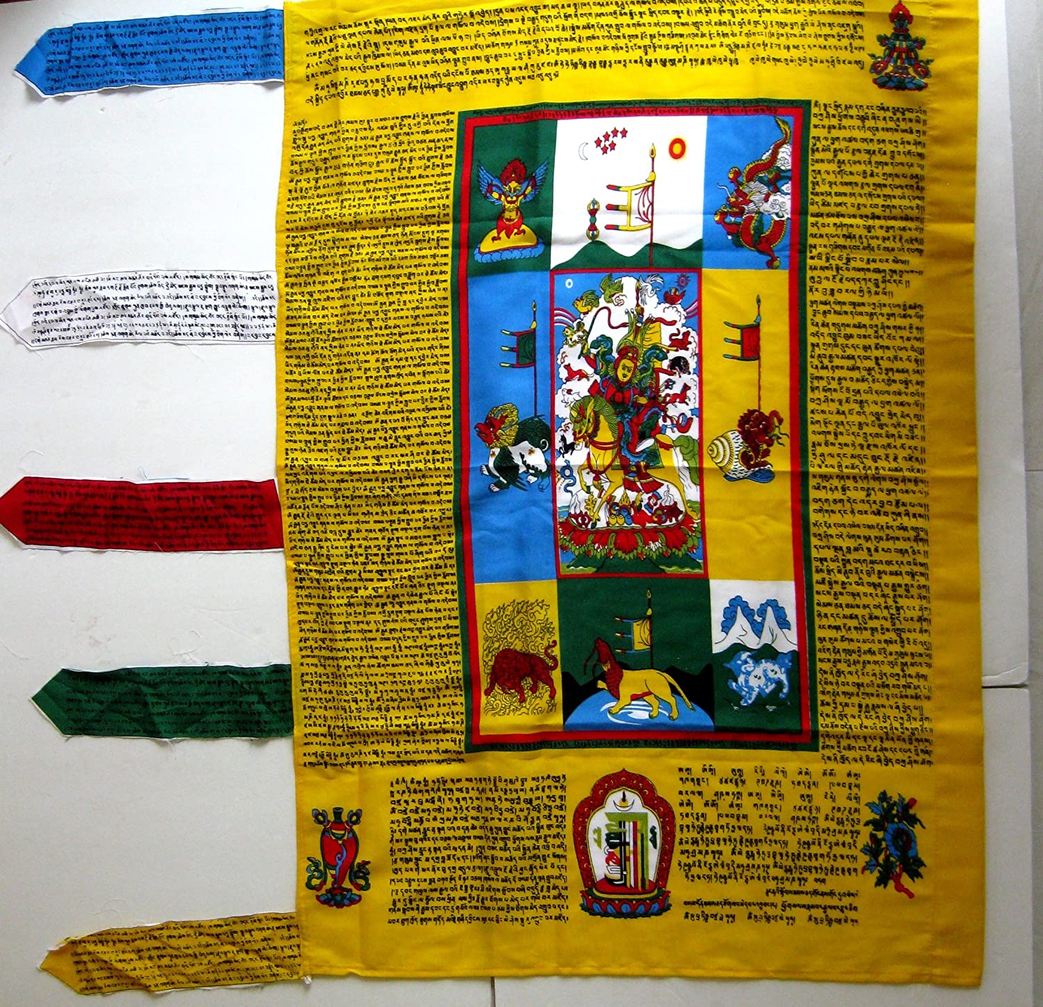 OMA Tara Tibetan Vertical Prayer Flag for Peace, Luck & Purification -XL Size