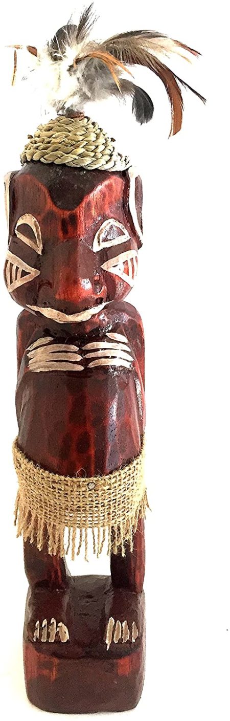 Lucky Money Tiki God Hand Carved Wood Tiki Art Statue African Decor, LARGE 16 - OMAÂ® BRAND"