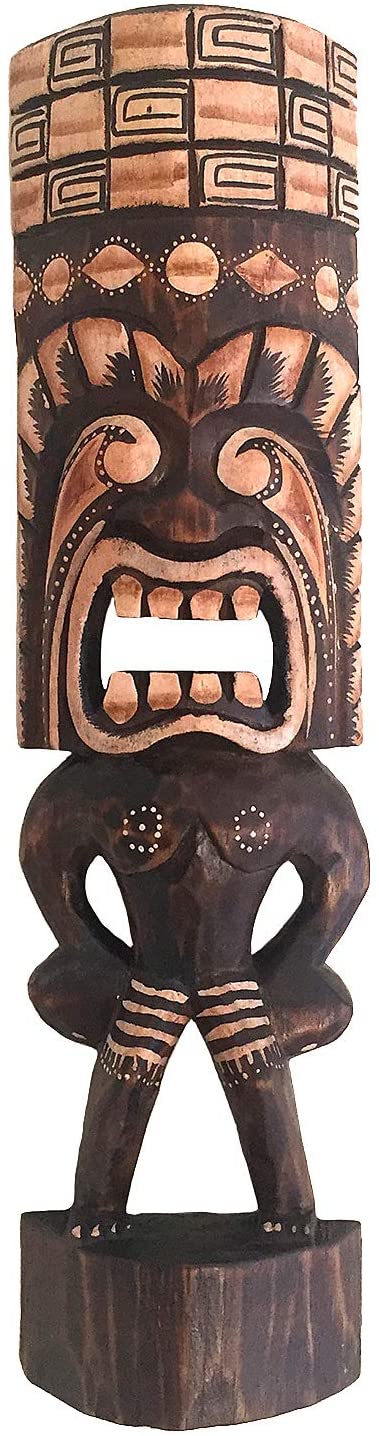 OMA Tiki God Statue African Mask Wall Hanging for Fortune and Luck Polynesian, Large 16 Brand"