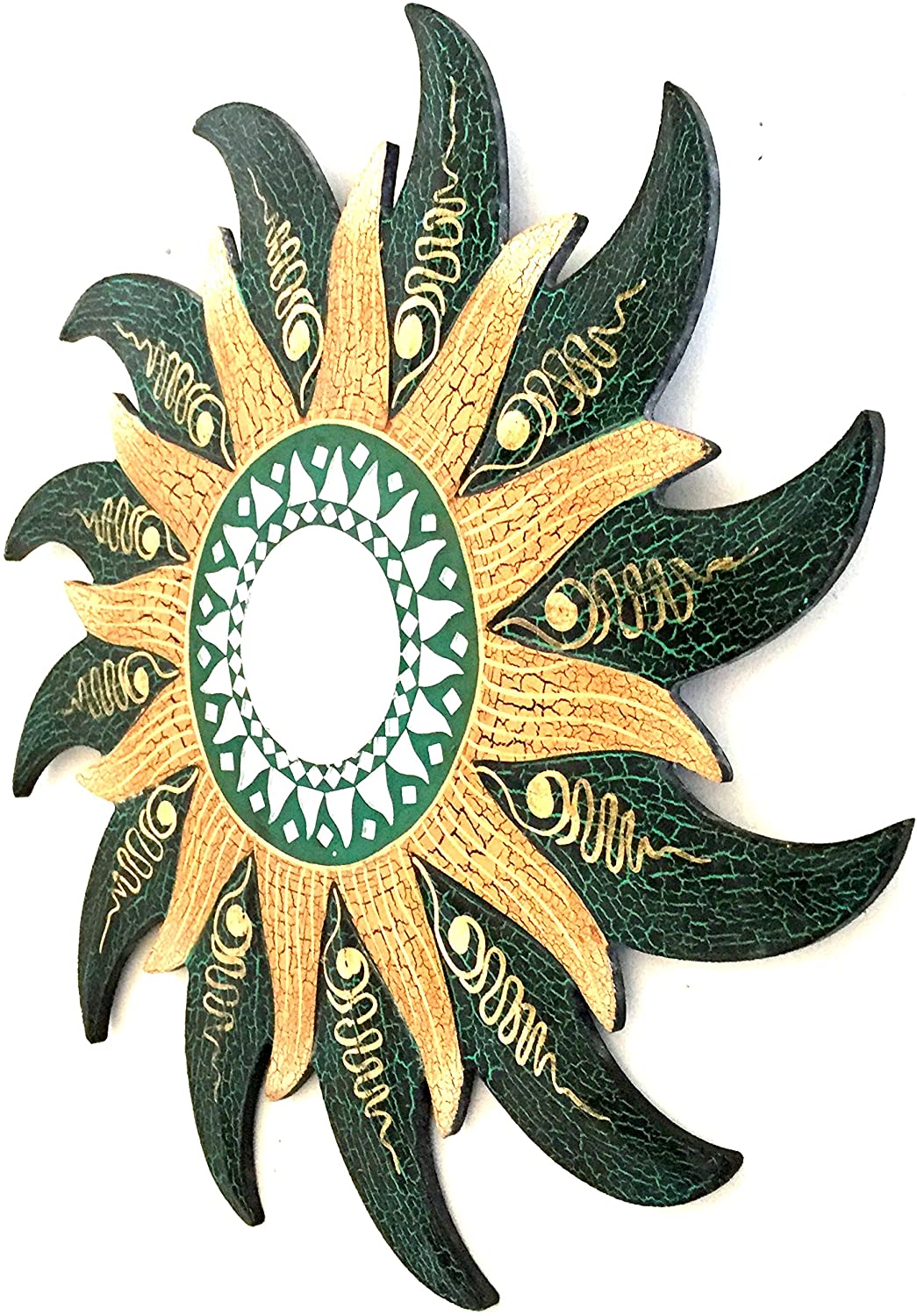 OMA Wall Mirror Mosaic Wall Decor Wall Mirror Wall Hanging Mirror Celestial Sun Design- Handmade Brand