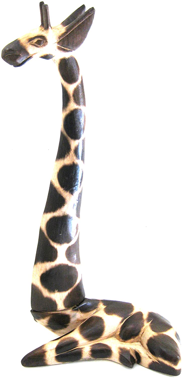 OMA Giraffe Statue Hand Carved Wooden African Safari Decor - Large Size 24 Brand"