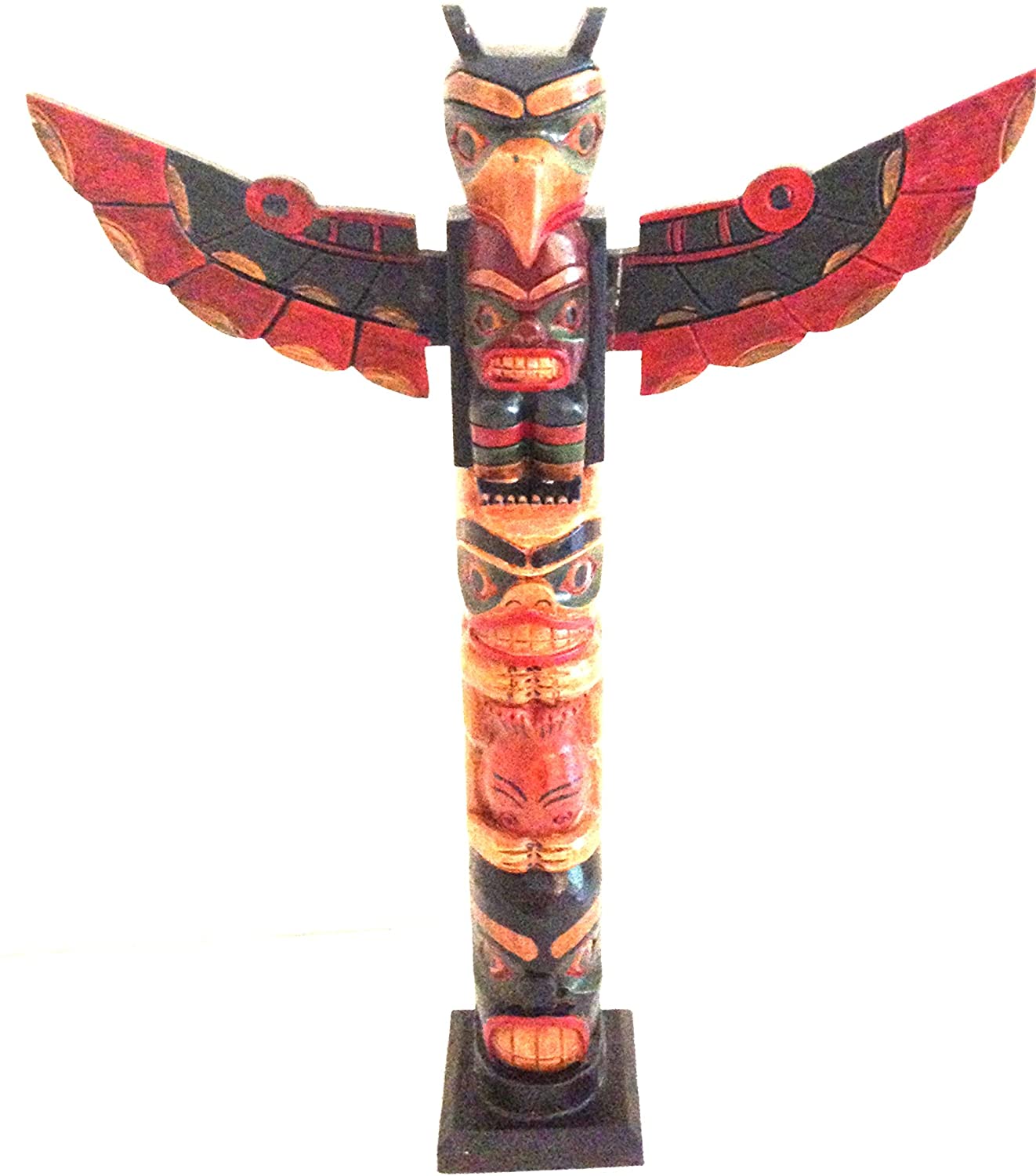 OMA Totem Pole Native American Northwest Polyneisan Style Wood Totem - Large, Brand