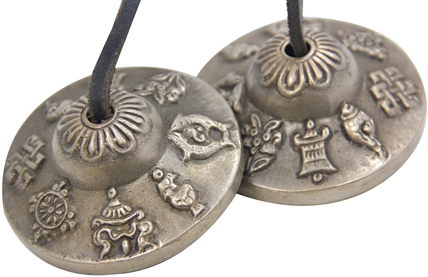 JIVE Tibetan Tingsha Meditation Cymbal Bells Buddhist Lucky Symbols - Premium Heavy Quality - Free Pouch
