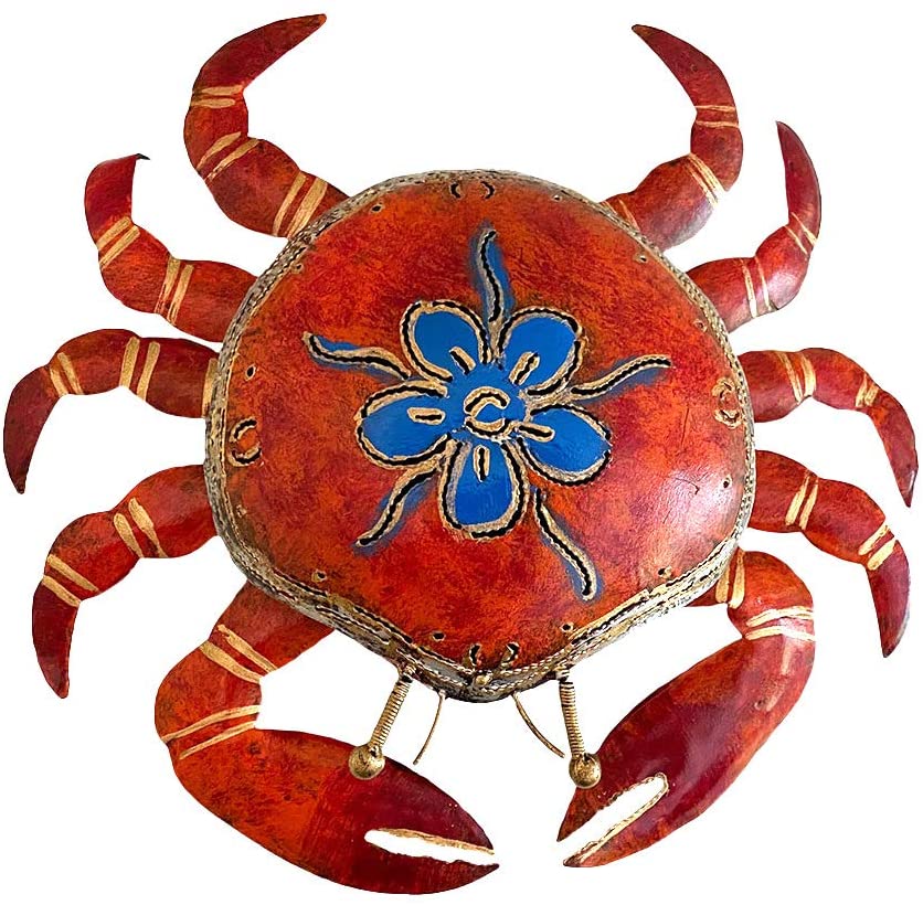 OMA Crab Shaped Tea Light Candle Holder Lantern Crab Nautical Decor - Hand Crafted from Recycled Metal Brand