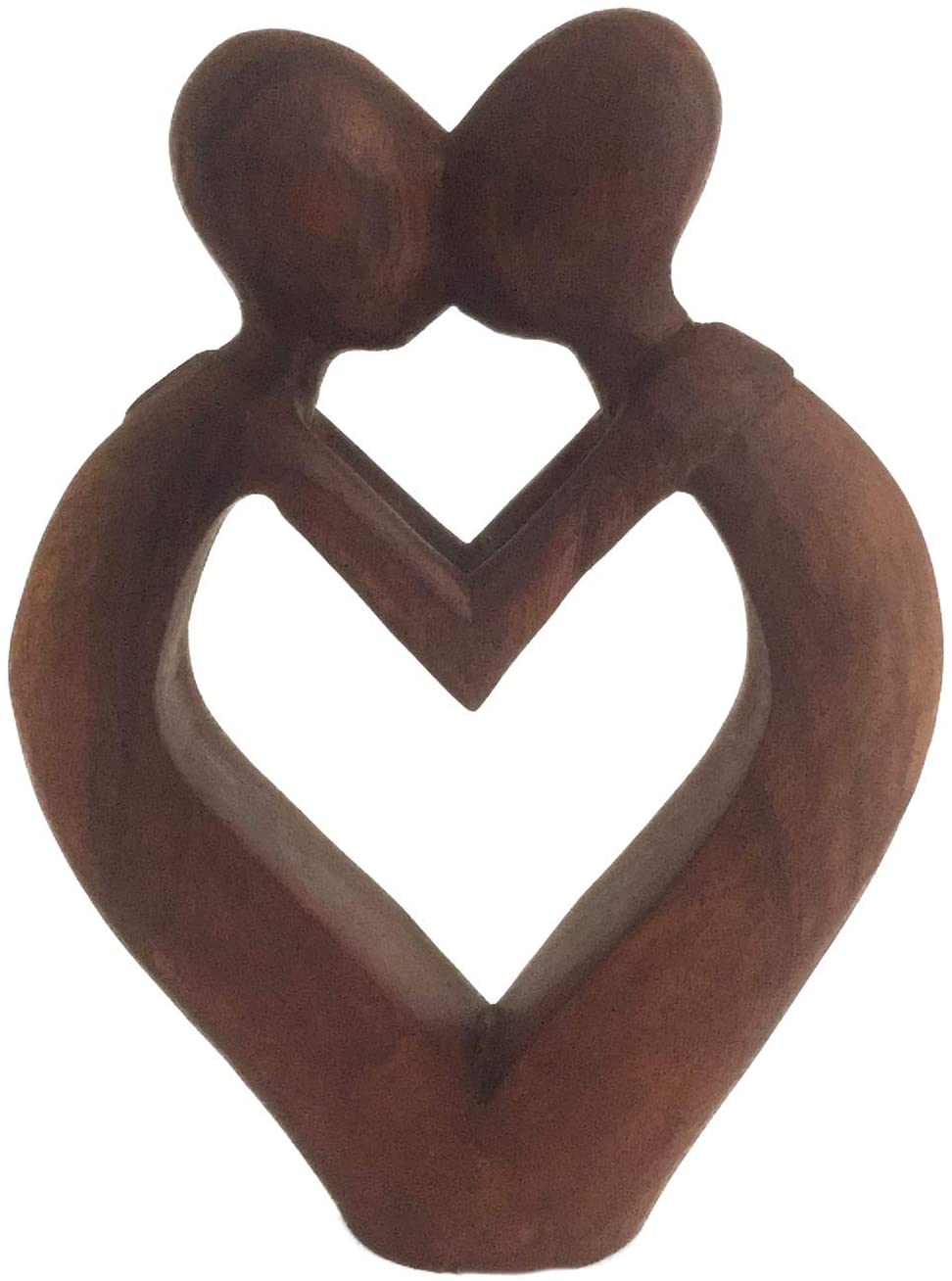 OMA Hand Crafted Wooden Abstract Statue Everlasting Love Heart Kiss Sculpture Gift Home Decor - Premium Quality