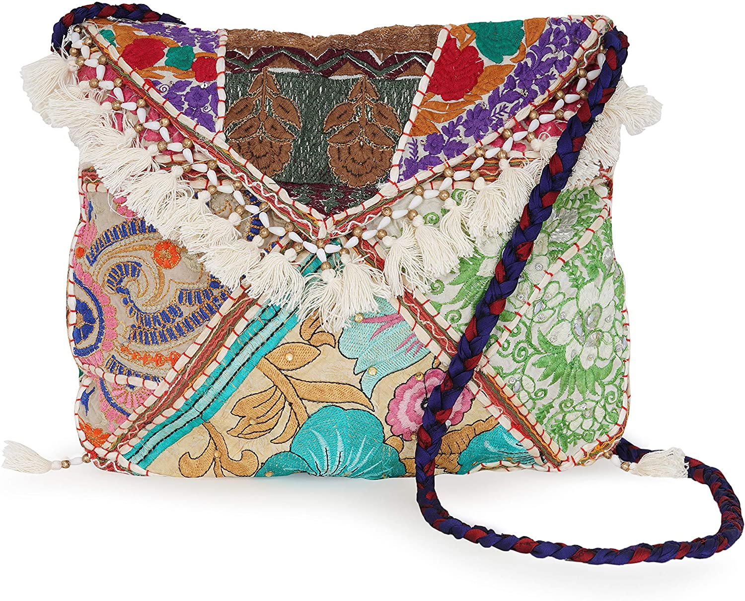 Hippy Boho Style Sling Cross Body Shoulder Messenger Bag Purse - Premium Quality (Hippy)