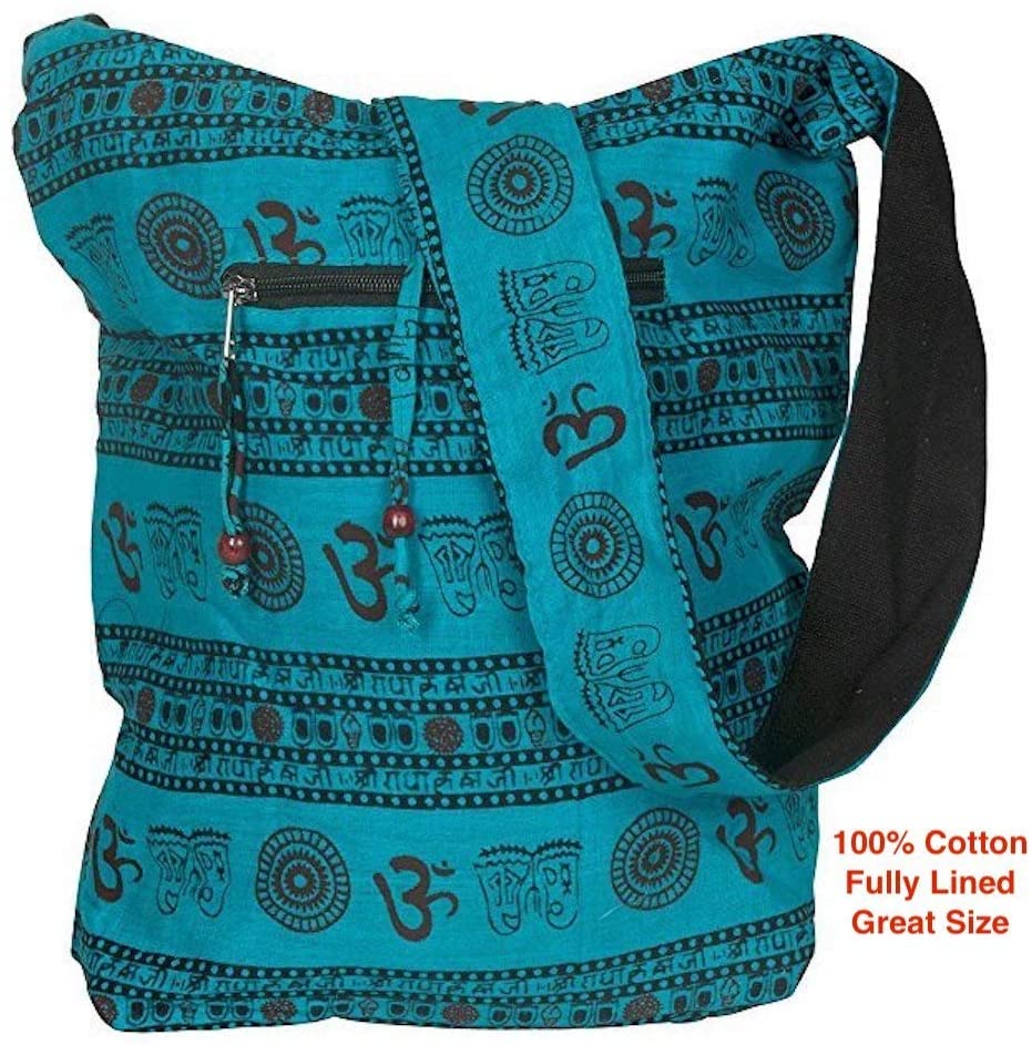 OMA Bohemian Hobo OM Symbol Cotton Messenger Handbag Shoulder Cross Body Bag - Premium Quality
