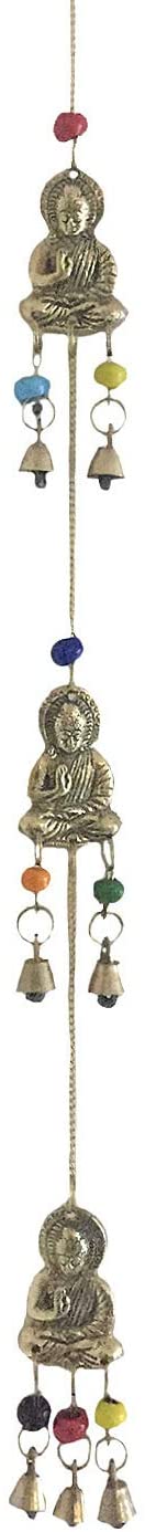 OMA Brass Buddha Chime Bells with Beads Wind Chime Colorful Door String Chimes - 20 Long"
