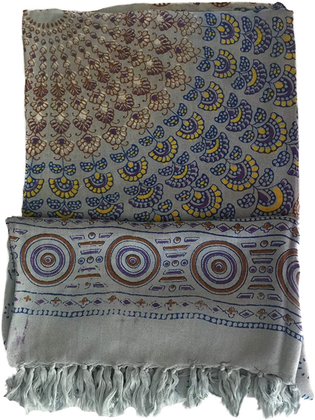 Womens Beach Swimsuit Bikini Cover Up Mandala Peacock Sarong Wrap Large Shawl - Premium Quality (Blue/Purple)