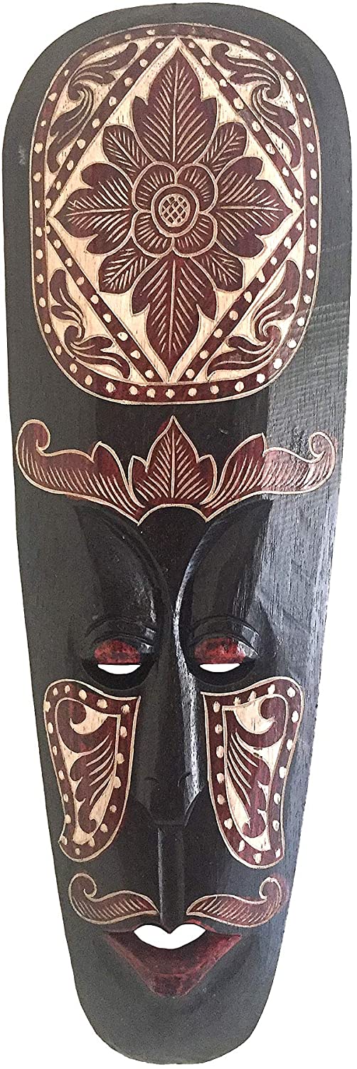 OMA Wood Carved African Wall Decor Mask with Beautiful Hand Painted Designs - Large Size 20 (Blessings)"