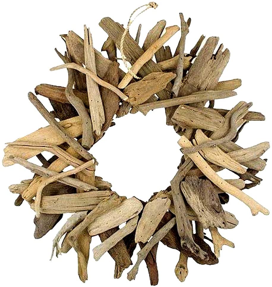 OMA Driftwood Wreath Natural Hand Crafted Driftwood Coastal Beach Home Decor - XL Size