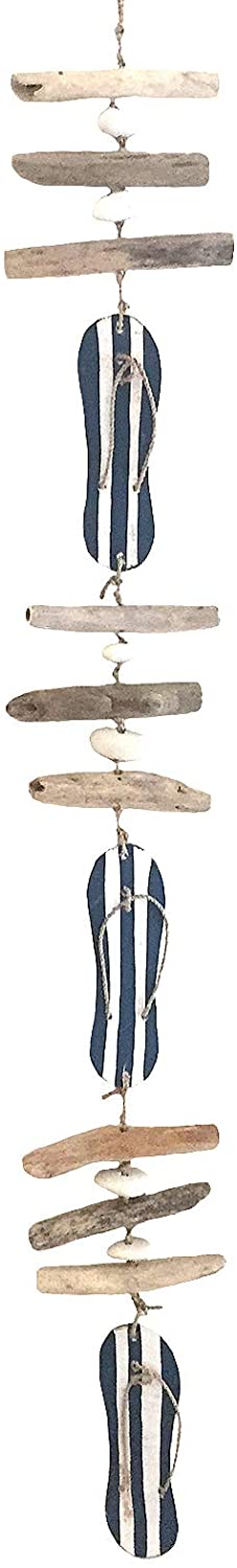 OMA Flip Flop Wall Decor Beach Nautical Pool Home Decor Flip Flop Wall Art Driftwood Garland Lava Stone - Large Size