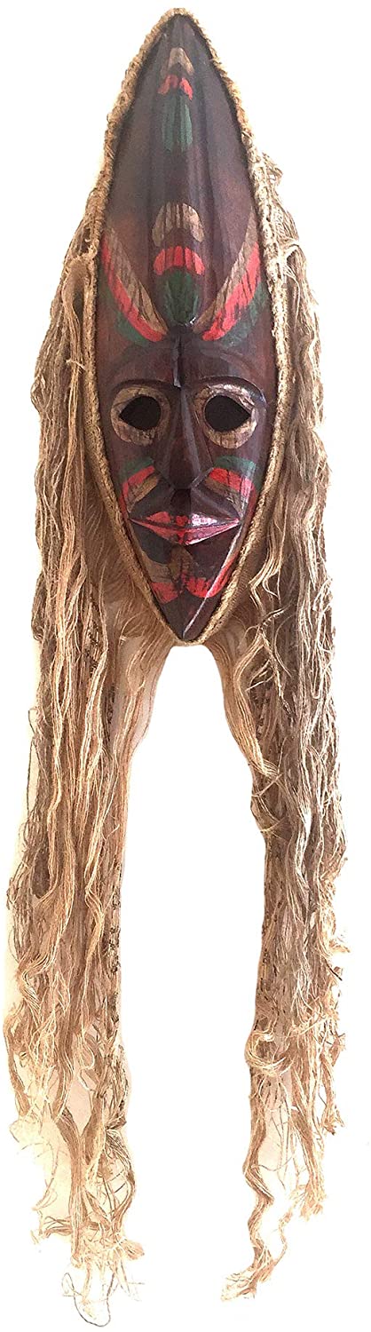 OMA African Mask Hand Carved Wooden Protection Luck African Tribal Wall Decor Hanging Art - Large Size 44",OMA African Mask Hand Carved Wooden Protection Luck African Tribal Wall Decor Hanging Art - Large Size 44""