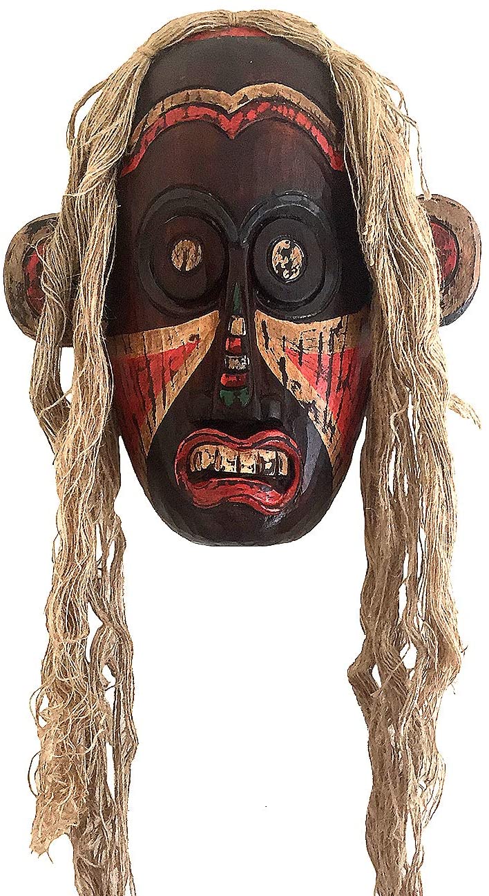 OMA African Mask Wall Hanging Decor Tribal Warrior Protection Mask African Wall Art Hand Carved - Large Size 32",OMA African Mask Wall Hanging Decor Tribal Warrior Protection Mask African Wall Art Hand Carved - Large Size 32""