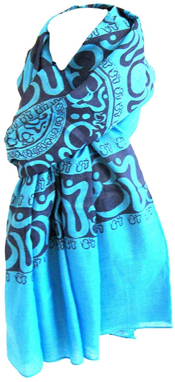 OMA Om Sign With Chakra & Sacred Mantra Shawl Meditation Altar Cloth XLARGE SIZE 35 x 70""