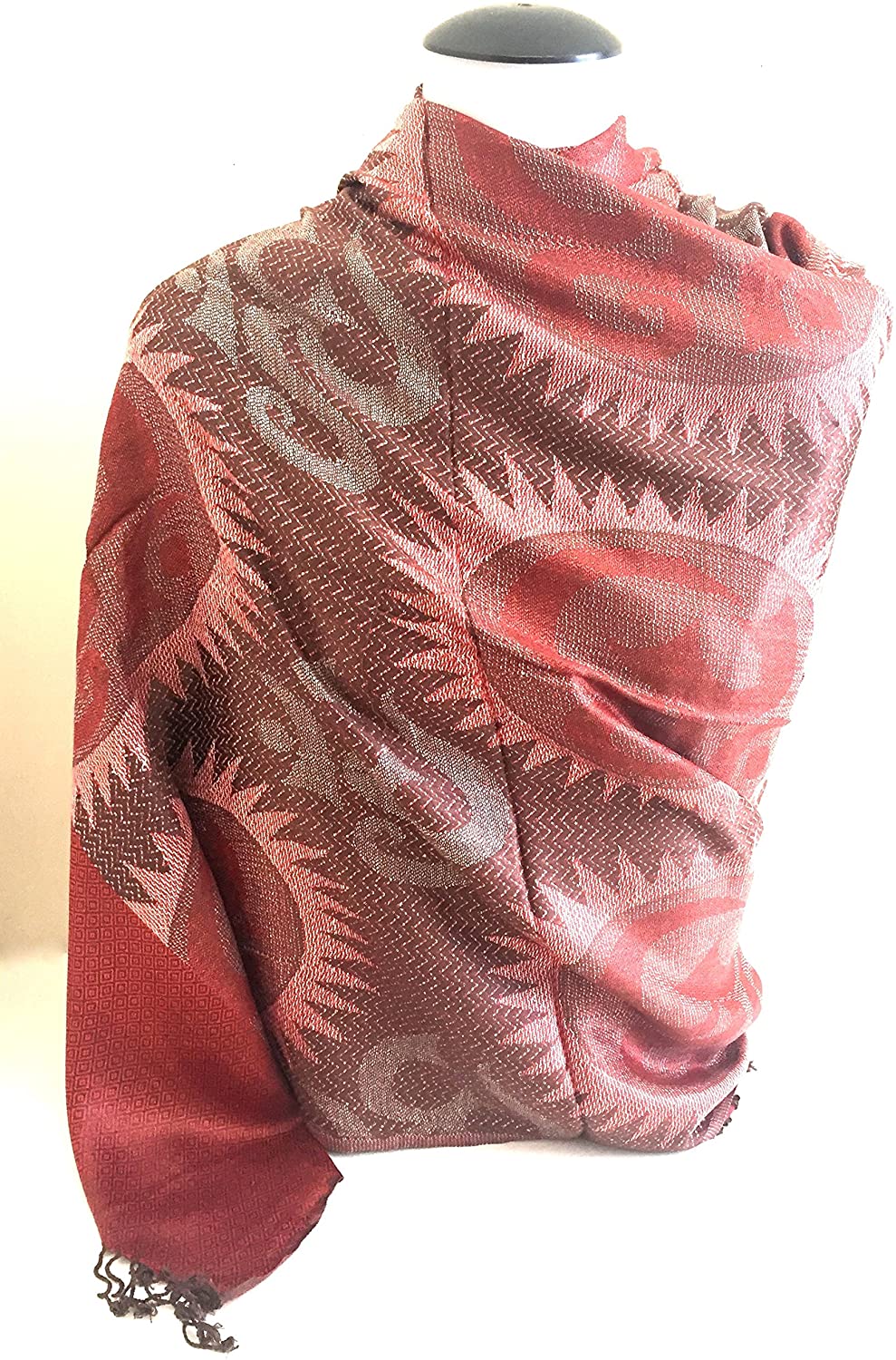 Oma Om Sign Meditation Prayer Shawl Reversible Double Weave