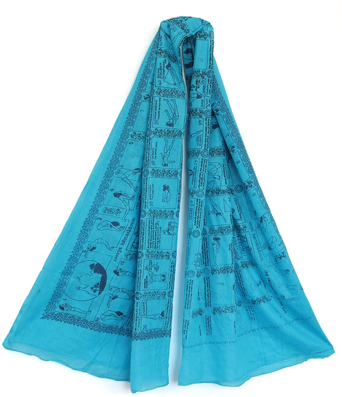 Oma Yoga Prayer Shawl Wrap Soft Cotton Yoga Posture Asana Pose Hatha Scarf - Large Size