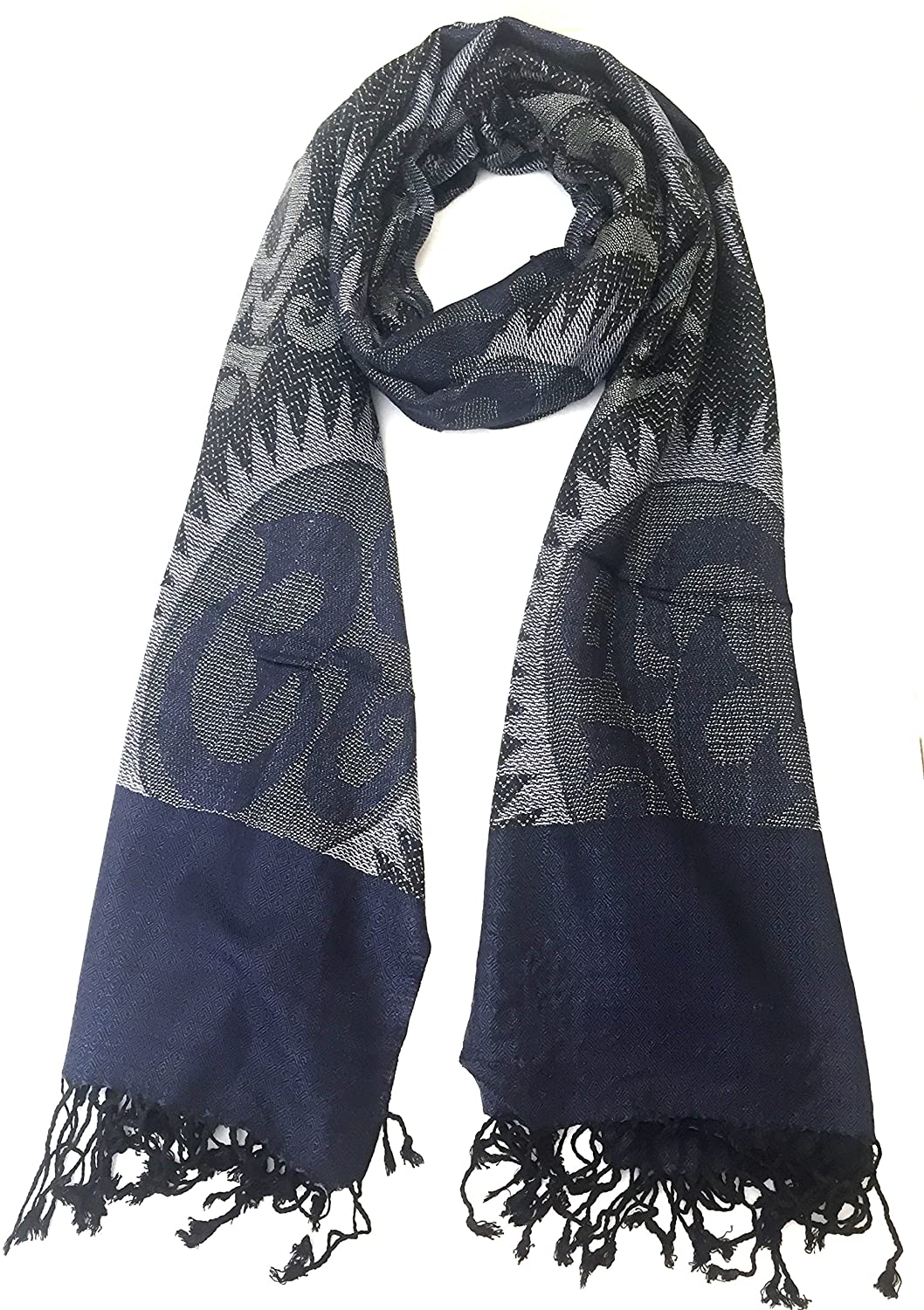 Oma Prayer Meditation Shawl Scarf With Om Symbol & Sacred Mantra, LARGE SIZE