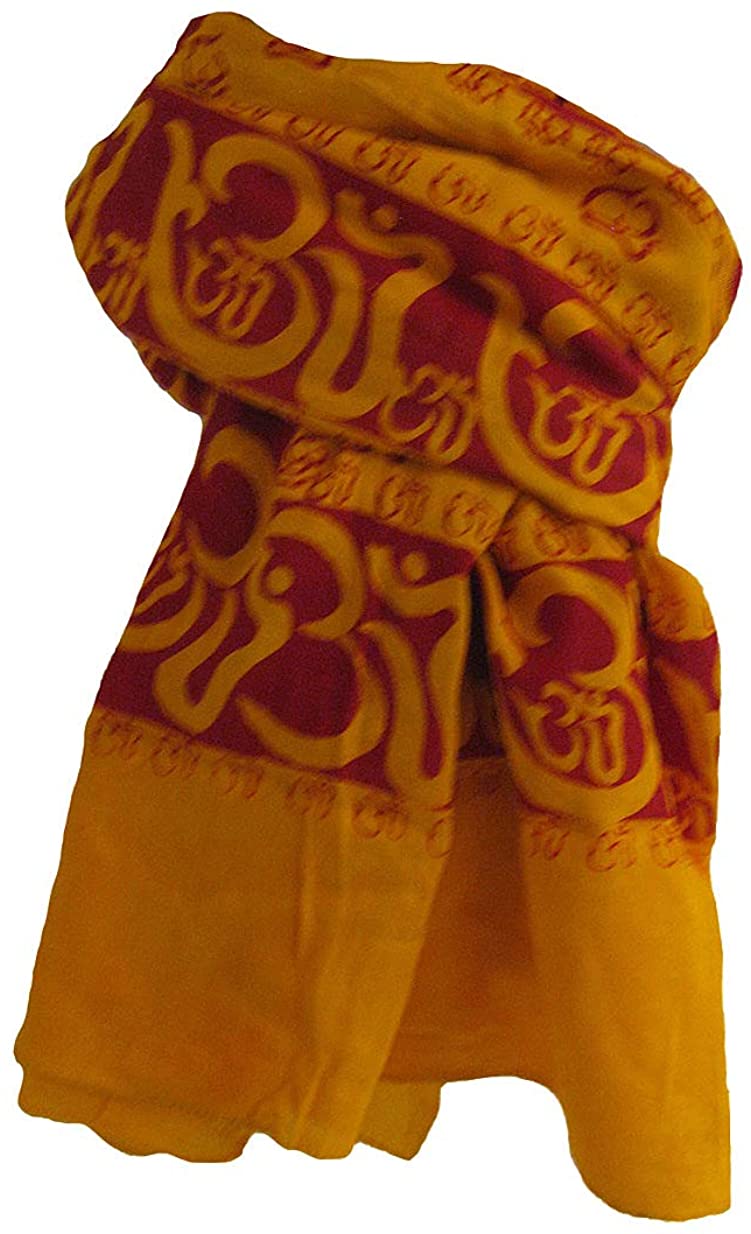 OMA Sacred Mantra Shawl Large Scarf With Om Symbol Design, LARGE SIZE