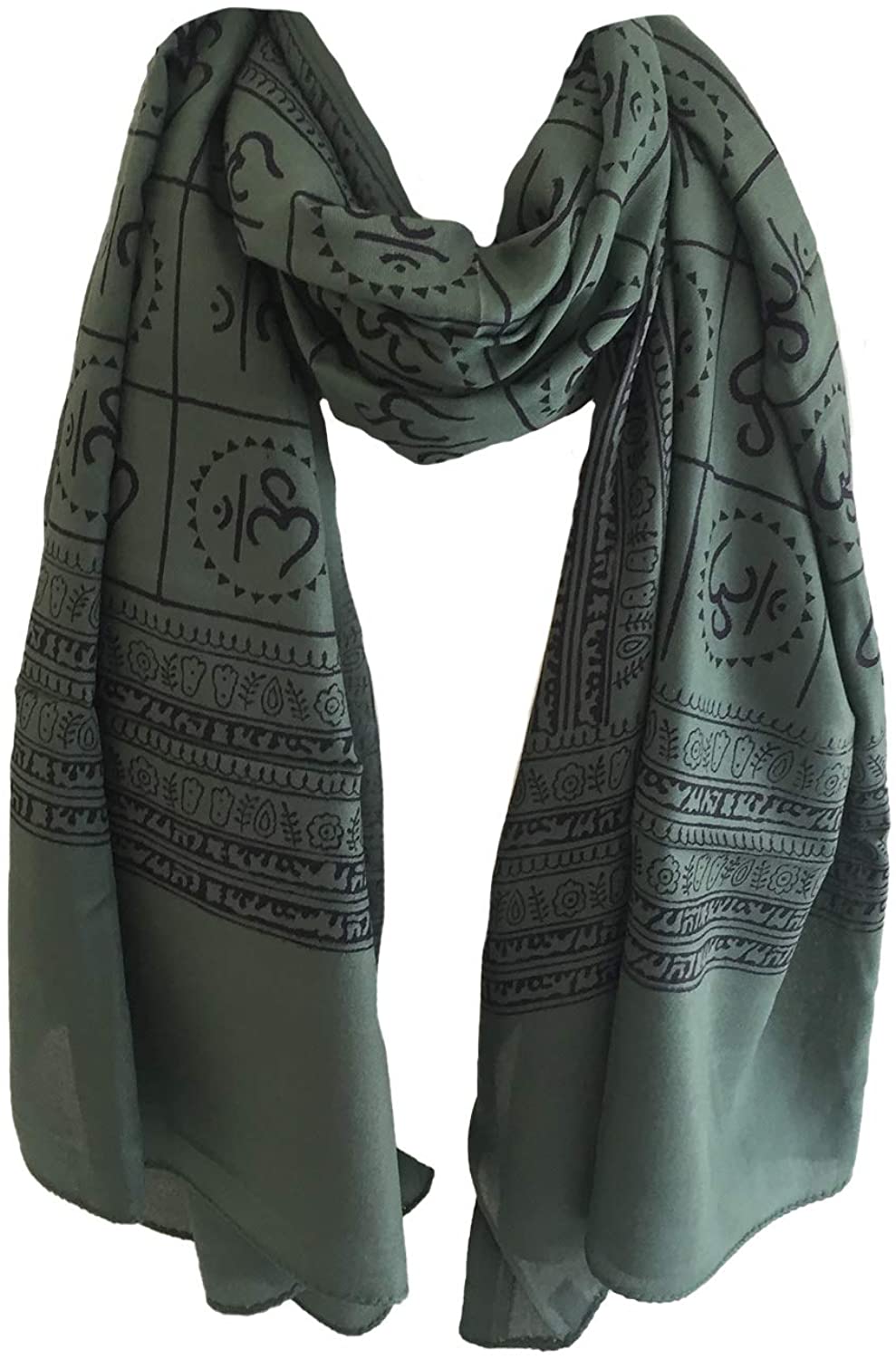 Oma Prayer Shawl For Meditation & Yoga With Om Sign, Large Size - Organic Cotton