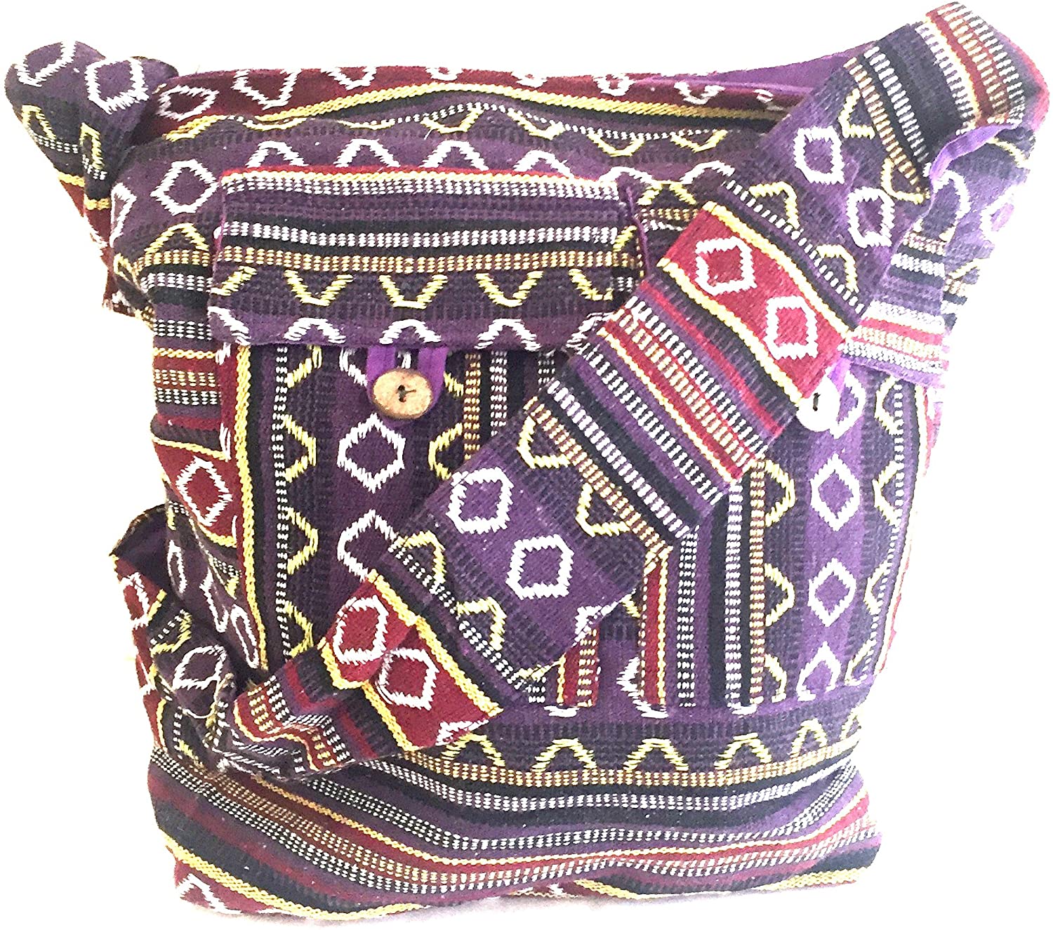 OMA Hippy Hippie Boho Cotton Woven Sling Cross Body Bag Casual Summer Shoulder Bag