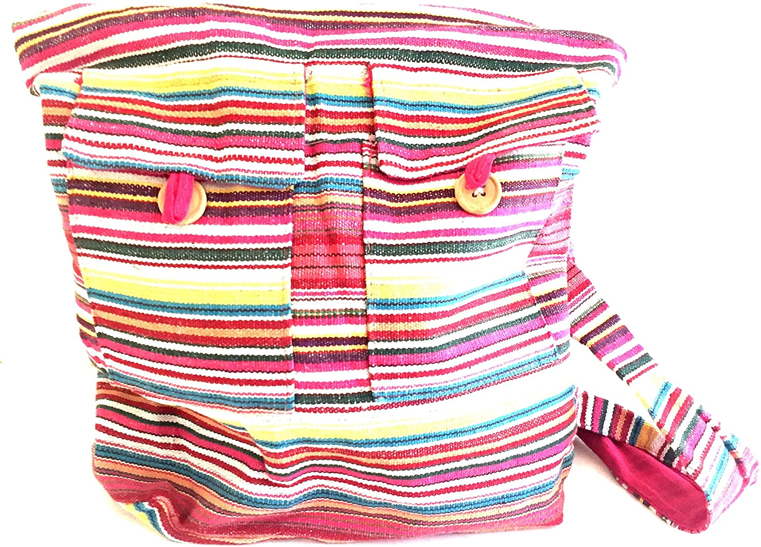 Oma Multi Color Aztec Woven Cotton Hippy Boho Crossbody Sling Bag Large Handbag Tote