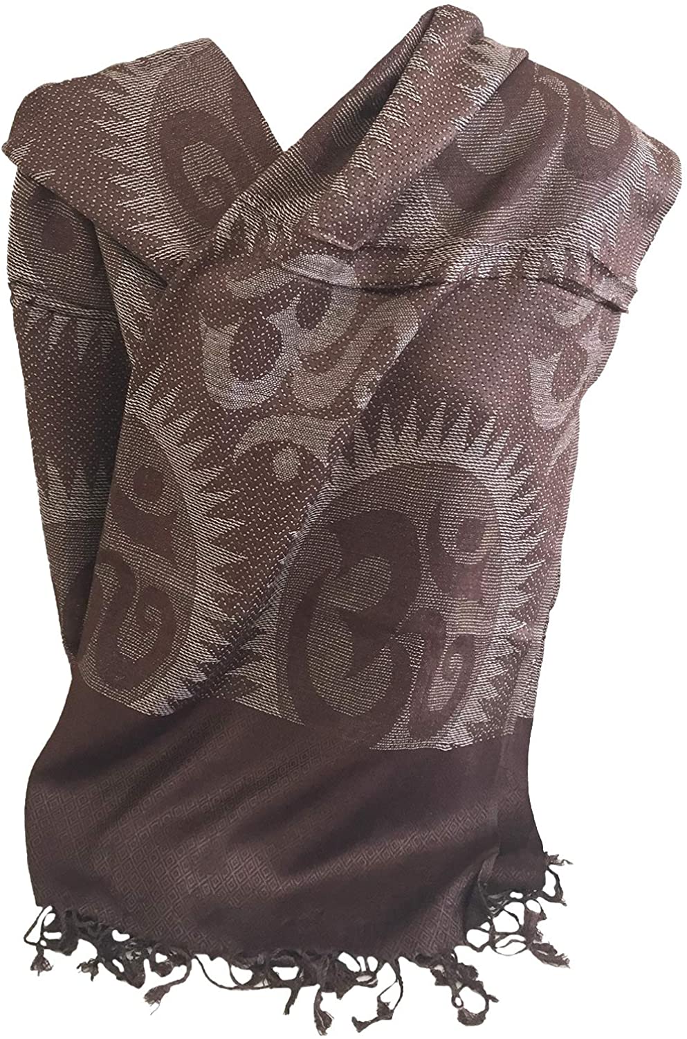 OMA Meditation Shawl Scarf With Sun Om Sign - Unisex, LARGE SIZE