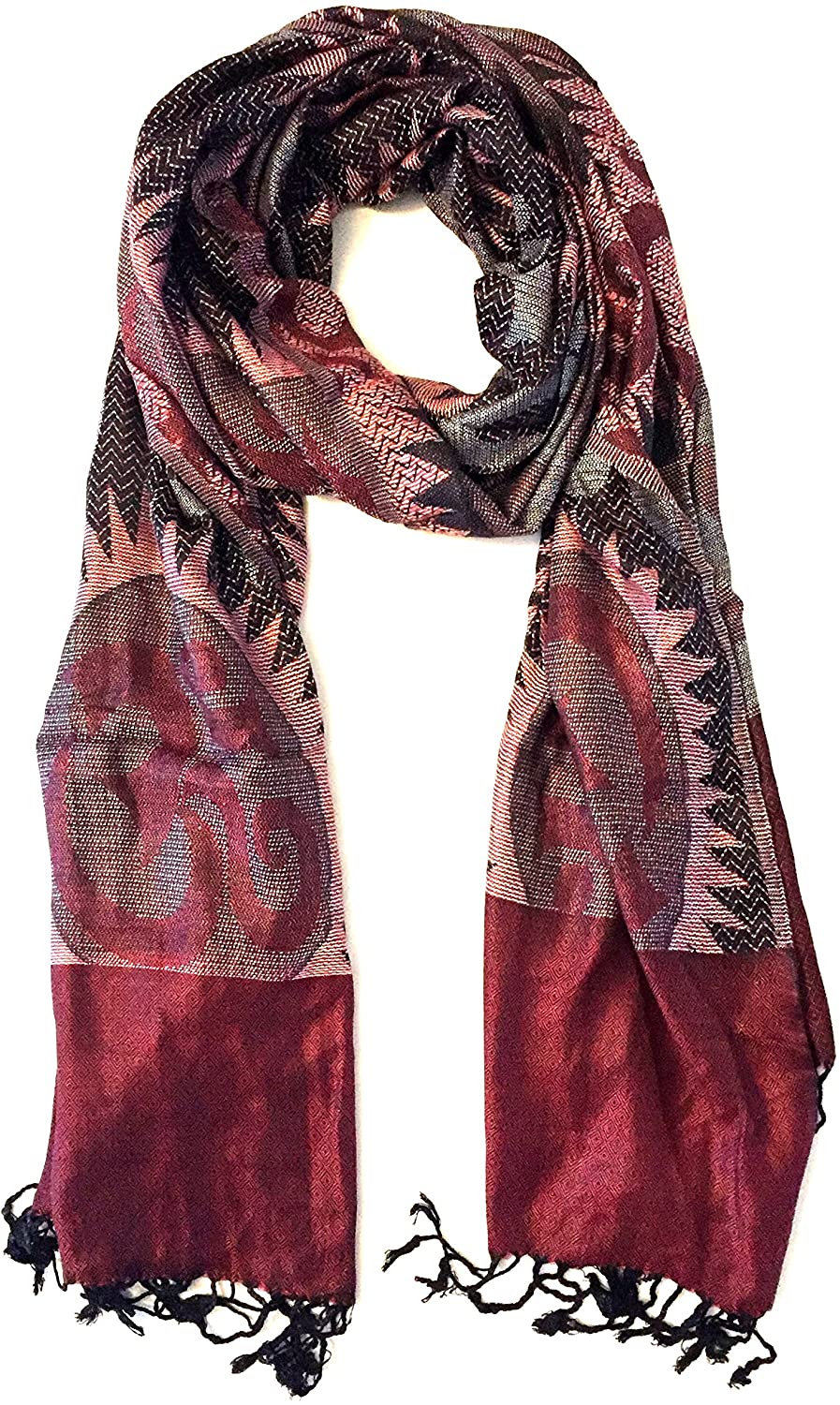 OMA Designer Om Design With Sun Burst Shawl Reversible & Double Weave