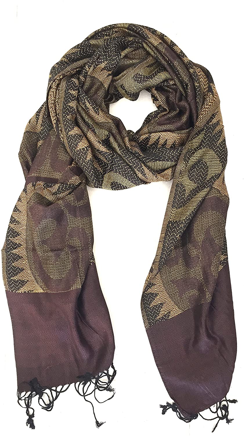 Oma Designer Meditation Prayer Shawl With Om Sun Design Reversible Double Weave