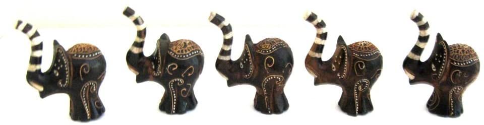 OMA Elephant Statue Elephant Family Lucky Fortune Elephant Decor- ST/5, Handcarved Brand