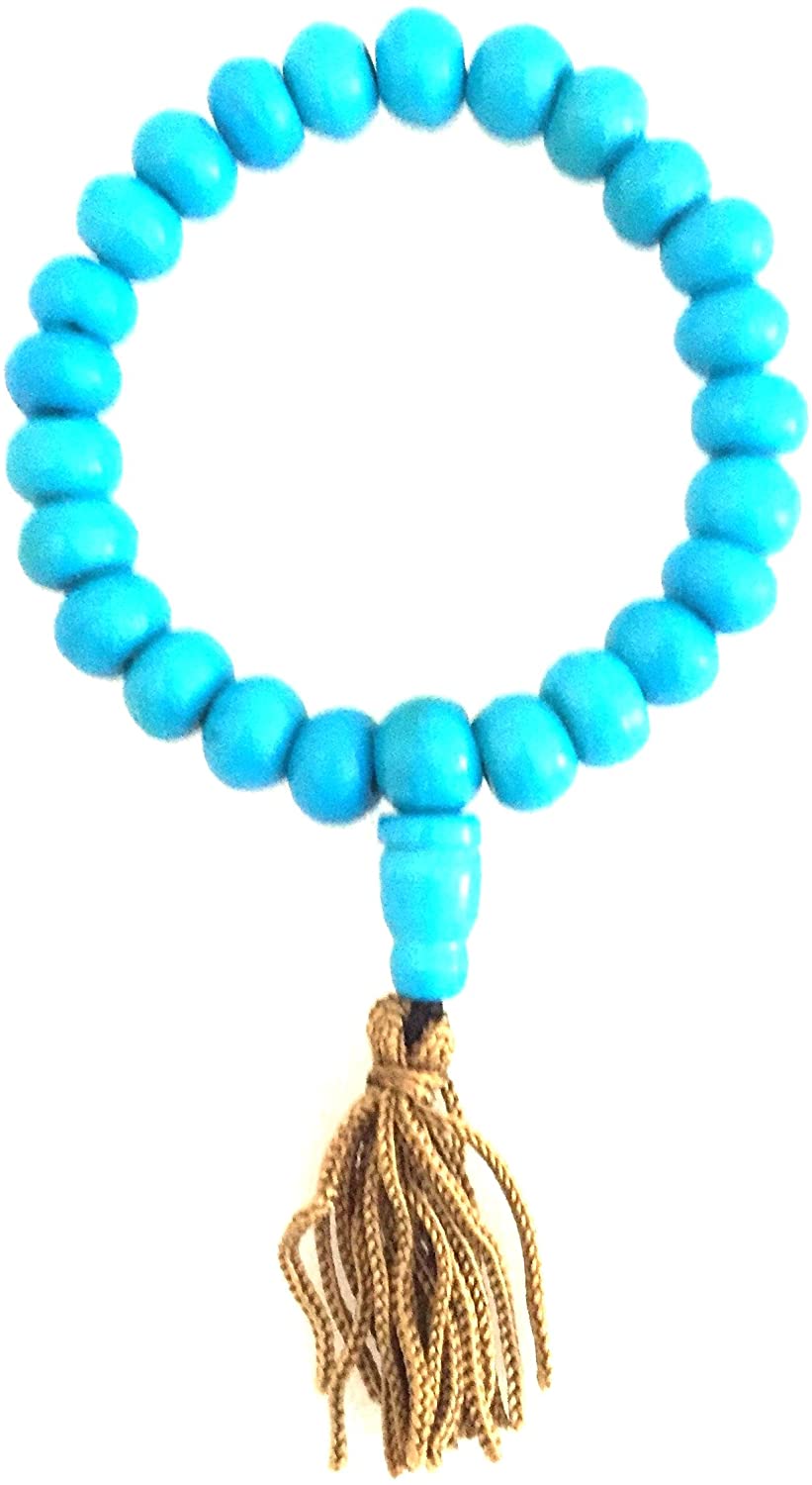 OMA Tibetan Ox Bone Carved Bracelet Tibet Buddhist Prayer Bracelet Mala Elastic, Unisex FEDRAL (TM) Brand (Turquoise)